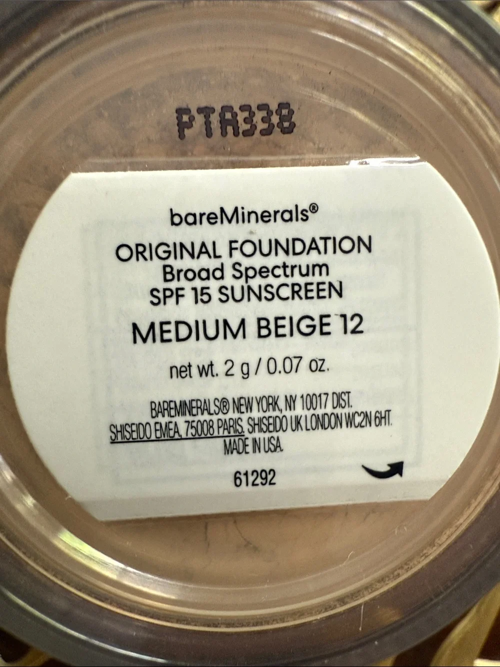 bareMinerals ORIGINAL Loose Mineral Powder Foundation SPF 15 Medium Beige 2g